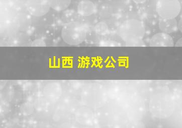 山西 游戏公司